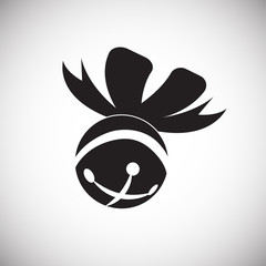 Poster - Christmas bell on white background icon