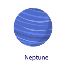 Poster - Neptune planet icon. Flat illustration of neptune planet vector icon isolated on white background
