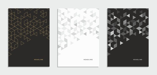 Abstract geometric technological brochure, flyer, corporate identity.