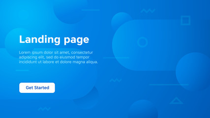 Modern gradient background. Landing page template. Geometric composition. EPS10