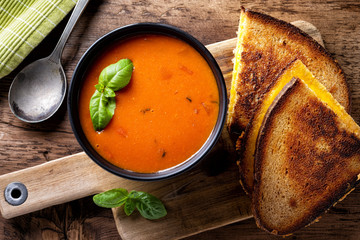 Wall Mural - Tomato Soup and Grilled Cheese Sandwich