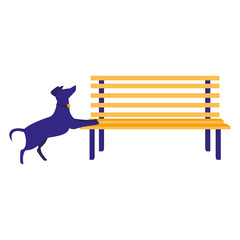 Wall Mural - Park bench design