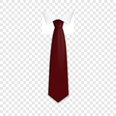 Poster - Red necktie icon. Realistic illustration of red necktie vector icon for web design on transparent background for web