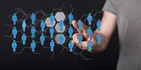 business network people in hand