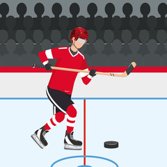 Poster - hockey player with professional stick and puck