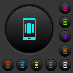 Wall Mural - Setting up mobile homescreen dark push buttons with color icons