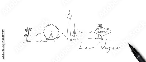 Pen line silhouette las vegas Wallpaper Mural