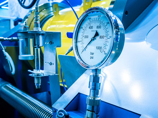 Poster - check the pressure in the pipes. pressure gauge. production. production technology. control systems 