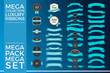 Beautiful Set and Pack Luxury Ribbons and Tags Collection Set Vector Design Eps 10