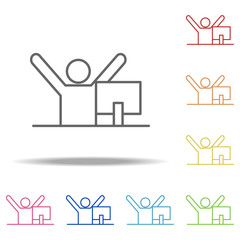 Poster - businessman icon. Elements of conceptual figures in multi color style icons. Simple icon for websites, web design, mobile app, info graphics