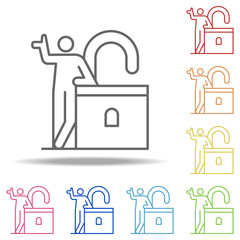 Aufkleber - boundary icon. Elements of conceptual figures in multi color style icons. Simple icon for websites, web design, mobile app, info graphics