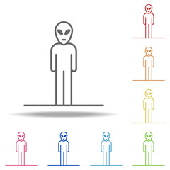 Aufkleber - alien icon. Elements of conceptual figures in multi color style icons. Simple icon for websites, web design, mobile app, info graphics