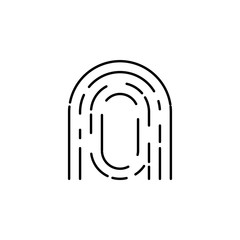 Poster - fingerprint icon. Element of simple web icon. Thin line icon for website design and development, app development. Premium icon