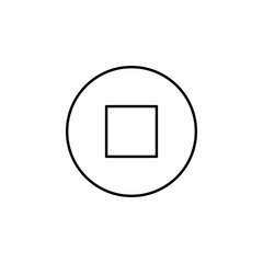 Poster - stop circular button icon. Element of simple web icon. Thin line icon for website design and development, app development. Premium icon