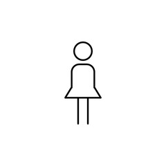 Aufkleber - woman with skirt icon. Element of simple web icon. Thin line icon for website design and development, app development. Premium icon