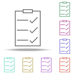 Poster - tasks icon. Elements of business in multi color style icons. Simple icon for websites, web design, mobile app, info graphics