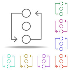 Poster - compound icon. Elements of business in multi color style icons. Simple icon for websites, web design, mobile app, info graphics