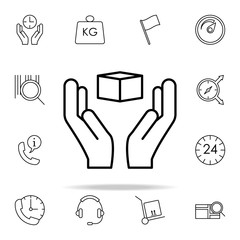 Poster - Hand delivery icon. logistics icons universal set for web and mobile