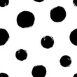 © Ms.Moloko - Hand drawn seamles pattern with textured circles. Uneven polka dot design, Vector illustration.