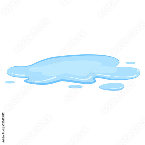 Fotografía Puddle, liquid, vector, cartoon style, isolated, illustration, on a white backgr