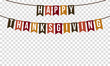 happy thanksgiving, garland with transparency background