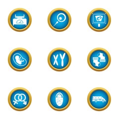 Poster - Somatic cell icons set. Flat set of 9 somatic cell vector icons for web isolated on white background