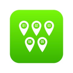 Poster - Pointer marks icon digital green for any design isolated on white vector illustration