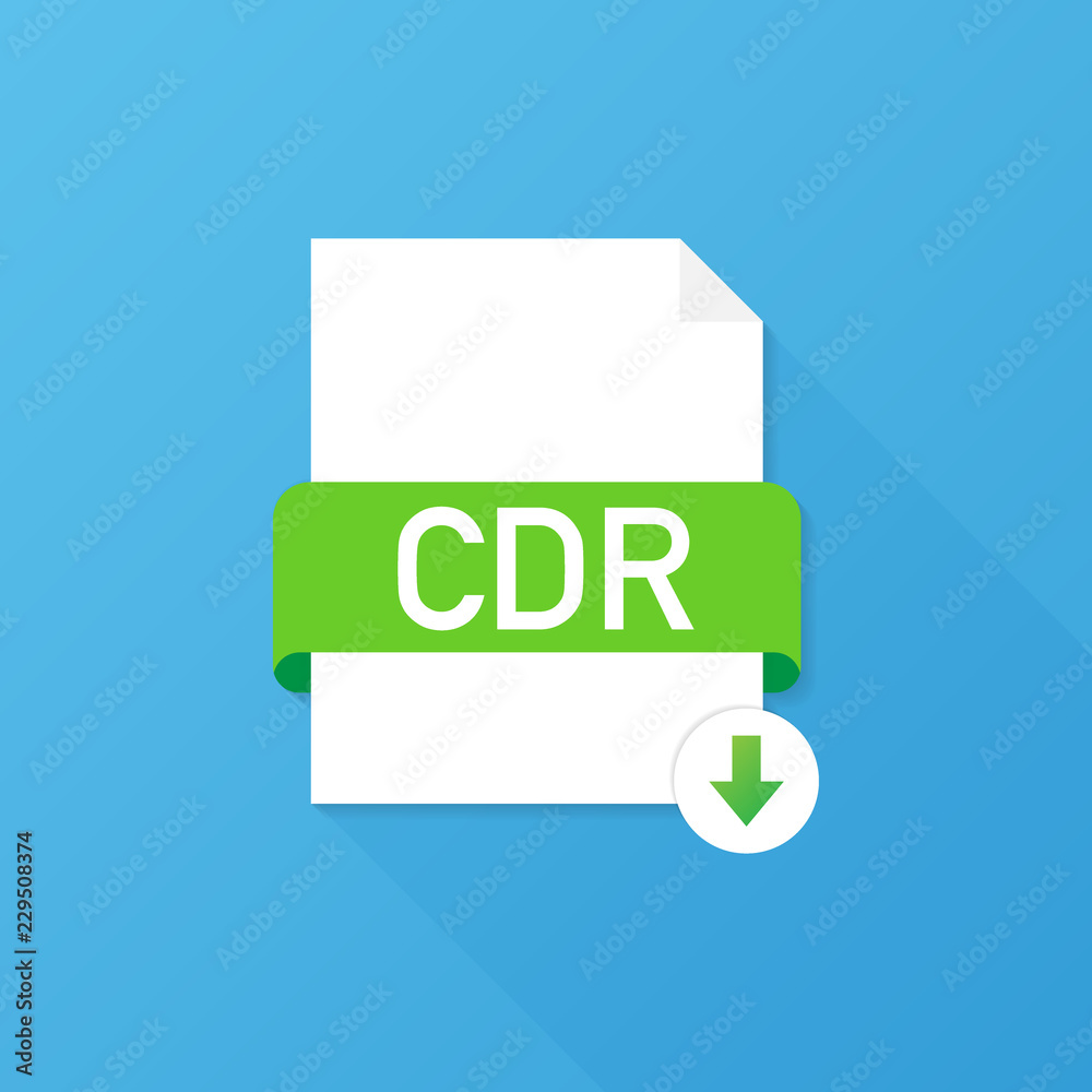 Download CDR button on laptop screen. Downloading document concept ...