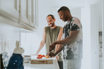 Sticker - Couple cooking in kitchen