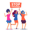 © MicroOne - Sexual harassment concept. Stop abuse female demonstrations isolated on white. Vector illustration