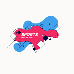 Poster - Retro abstract geometric background. The sports poster with the flat figures.