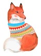 Cute fox in sweater. Hand drawn illustration