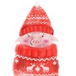 Cute piggy in sweater and hat. Colored illustration