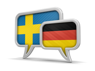 Poster - Speech bubbles with flags. Image with clipping path