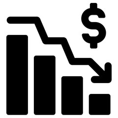 Sticker - financial crisis vector icon