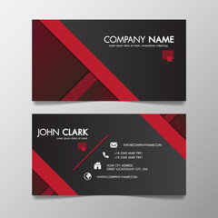 Wall Mural - red and black modern creative business template patterned and name card,horizontal simple clean vect