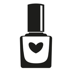 Poster - Black and white nail polish bottle silhouette