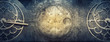 Leinwandbild Motiv Ancient astronomical instruments on vintage paper background. Abstract old conceptual background on history, mysticism, astrology, science, etc.