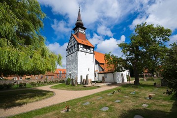 Wall Mural - View of St Nicholas Church in Nexo, Bornholm, Denmark