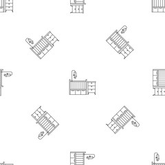 Poster - baby room bed pattern seamless vector repeat geometric for any web design