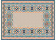 The pattern of a luxury old oriental carpet with gently orange and blue tones on white background