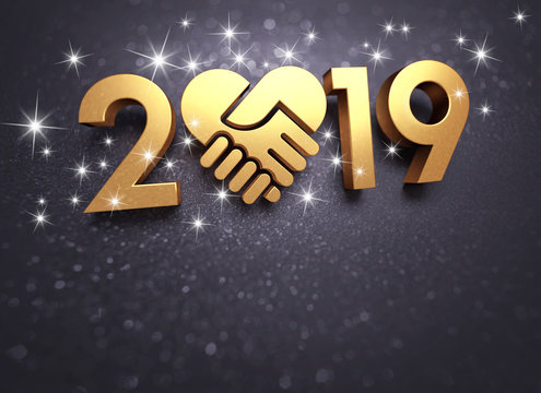 Happy New Year 2019 Greeting card for sharing