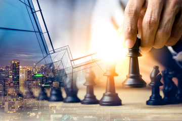 double exposure image of chess board