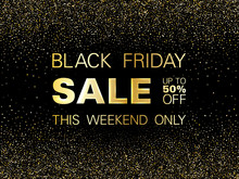 Black Friday Sale Discount Gold Glitter Background