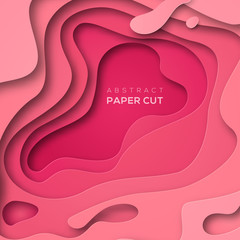 Wall Mural - pink paper cut background