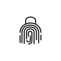 Sticker - Fingerprint unlocking line icon. Fingerprint scanner, biometric verification, security unlock. Biometrics concept. Vector illustration can be used for topics like technology, mobile app, security