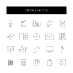 Wall Mural - Line icons set. Office pack. Vector illustration