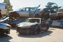 A Graveyard Of Cars, Broken Cars Sell On Spare Parts.