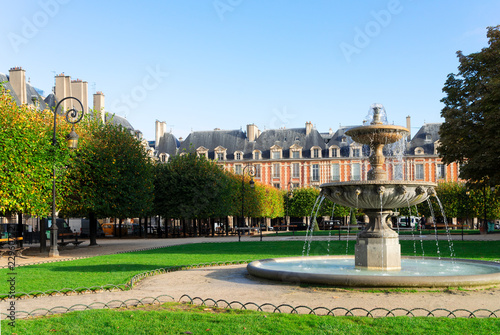 View Of Fountain At Famous Place De Vosges Paris France Buy This Stock Photo And Explore Similar Images At Adobe Stock Adobe Stock