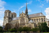 Fototapeta Paryż - Notre Dame cathedral church landmark at Paris, France